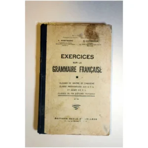 Exercices sur la gra...Hartmann Éditions école et collège 1939 État:★★☆☆☆