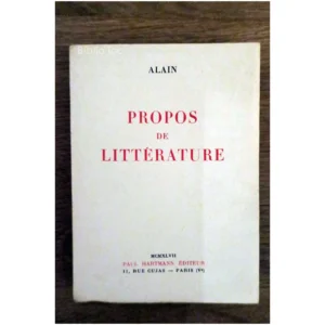 Propos de Littérature...Alain Paul Hartmann 1934