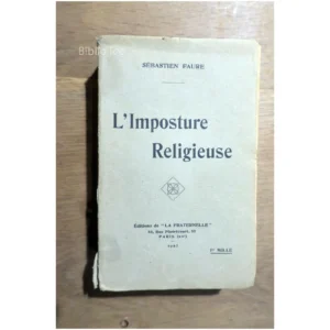 L'imposture Religieu...Faure  1923 État:★★★★☆