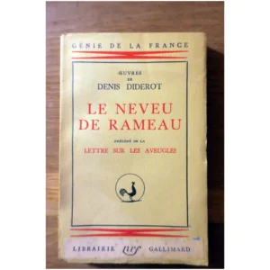 Le neveu de Rameau précédé de la lettre ...Diderot Gallimard 1932