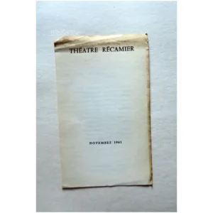 Théâtre Récamier...  1961