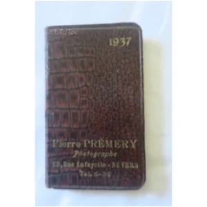 Agenda Pierre Prémery photographe à Neve... 1937