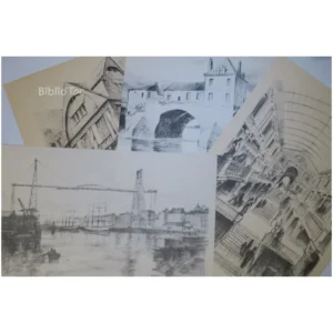 Lot de 4 reproductions de dessins de Pau...