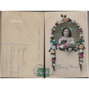 Enfant dans un médaillon de fleur ...  1908