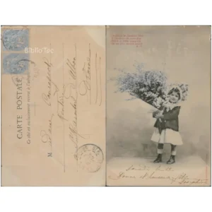 Enfant au bouquet Bonne fête...