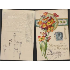 Bouquet de fleurs Heureuse année...  1908