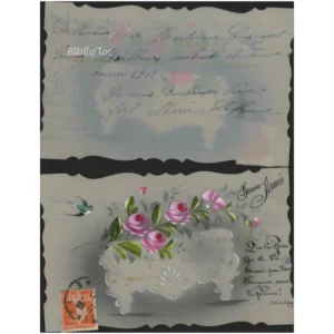 Roses et Hirondelle Bonne année Celluloï...  1911