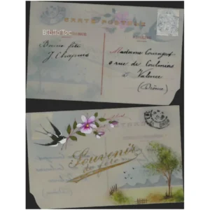 Hirondelle et paysage Souvenir de fête C...